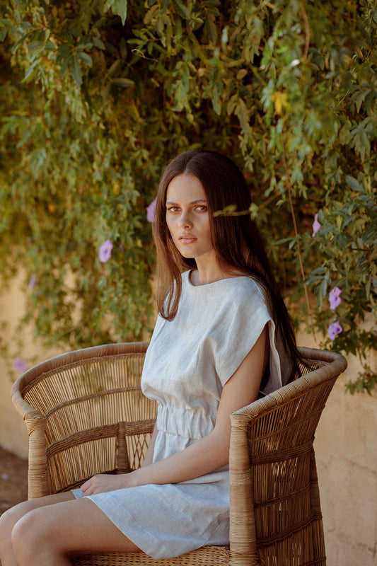 model wearing the marina dress